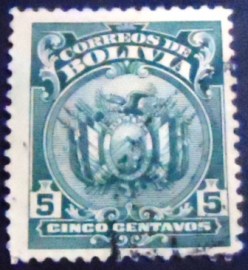 Selo postal da Bolívia de 1919 Coat of Arms 5