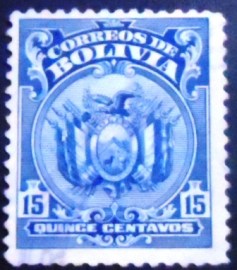 Selo postal da Bolívia de 1925 Coat of Arms 15