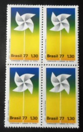 Quadra de selos do Brasil de 1977 Semana da Pátria