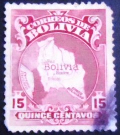 Selo postal da Bolívia de 1928 Map 15