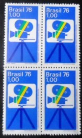 Quadra de selos postais do Brasil de 1976 Cinema Nacional
