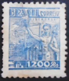 Selo postal do Brasil de 1941 Siderurgia 1200