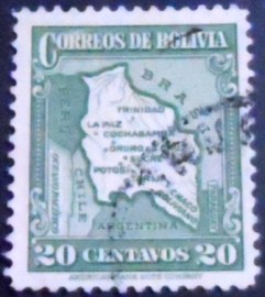 Selo postal da Bolívia de 1935 Map 20