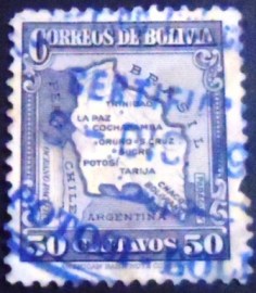 Selo postal da Bolívia de 1935 Map