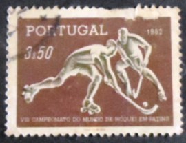 Selo postal de Portugal de 1952 Roller Hockey - 781 U