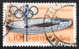 Selo postal da Itália de 1960 Olympic Stadium in Rome