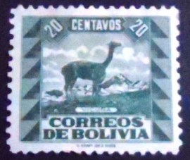 Selo postal da Bolívia de 1939 Vicugna