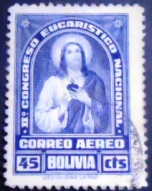 Selo postal da Bolívia de 1939 Jesus Christ