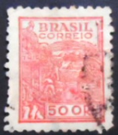 Selo postal do Brasil de 1942 Trigo 500 U