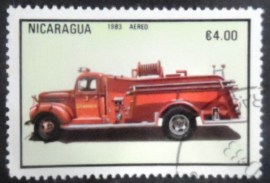 Selo postal da Nicarágua de 1989 Fire Engine