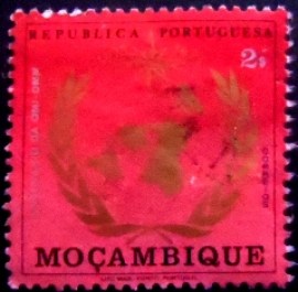 Selo postal de Moçambique de 1973 Emblem IMO-WMO