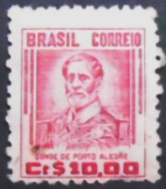 Selo postal do Brasil de 1943 Conde Porto Alegre