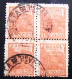 Quadra de selos do Brasil 1947 Agricultura
