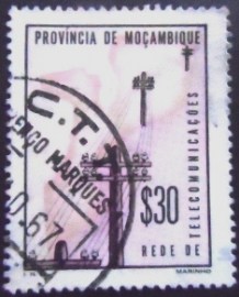 Selo postal de Moçambique de 1965 Telegraph net