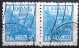 Par de selos postais do Brasil 1946 Agricultura