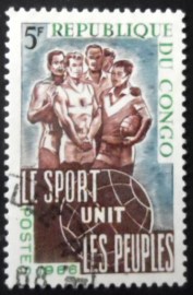 Selo postal da Rep. Popular do Congo de 1966 Athletes