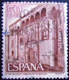 Selo postal da Espanha de 1968 Palace of Count Benavente