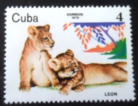 Selo postal de Cuba de 1979 Lion