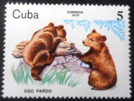 Selo postal de Cuba de 1979 Brown Bear