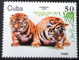 Selo postal de Cuba de 1979 Tiger
