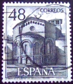 Selo postal da Espanha de 1987 Monastery of Sant Joan de les Abadesses