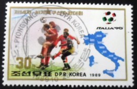 Selo postal da Coréia do Norte de 1989 Goal scrimmage