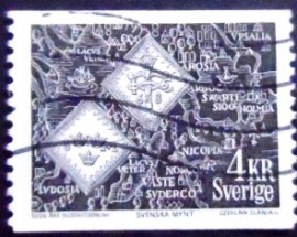 Selo postal da Suécia de 1976 Coins