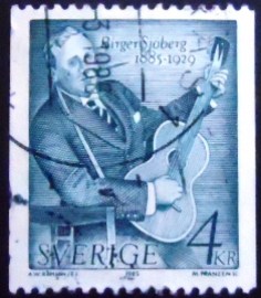 Selo postal da Suécia de 1985 Birger Sjoberg