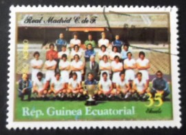 Selo postal da Guiné Equatorial de 1977 Team of Real Madrid