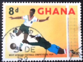 Selo postal de Ghana de 1959 Soccer Player at Goal