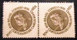 Par de selos postais do Brasil de 1936 Carlos Gomes 300