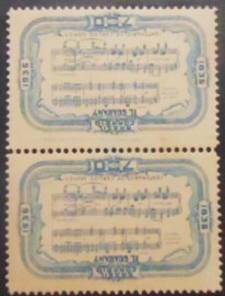 Par de selos postais do Brasil de 1936 Carlos Gomes 700 azul
