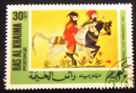 Selo postal de Ras Al Khaima de 1967 Two horsmen
