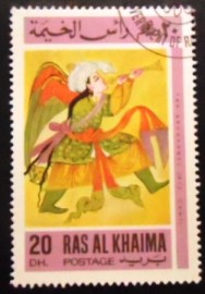 Selo postal de Ras Al Khaima de 1967 The archangel
