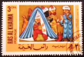 Selo postal de Ras Al Khaima de 1967 Maqâmât of al-Harîrî
