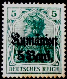 Selo postal da Romênia de 1918 German Stamps Overprinted Rumänien