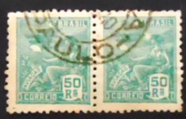 Par de selos postais do Brasil de 1939 Aviação