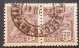 Par de selos postais do Brasil 1940 Aviação 20