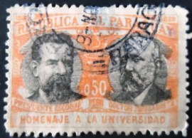 Selo postal do Paraguai de 1940 President Escobar and Zubizarreta