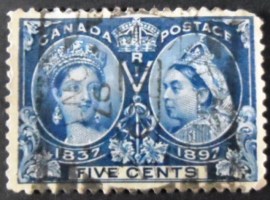 Selo postal do Canadá de 1897 Queen Victoria