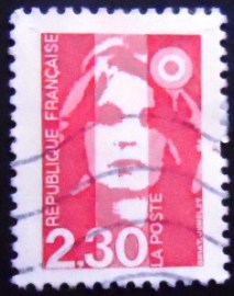 Selo postal da França de 1989 Marianne of Briat 2,30