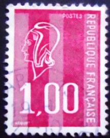 Selo da França de 1976 Marianne Béquet engraved coil stamp 3 strips phosphorus 1