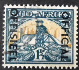 Selo postal da África do Sul de 1937 Gold Mine Overprinted