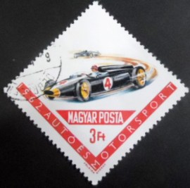 Selo postal da Hungria de 1962 Racing car 3