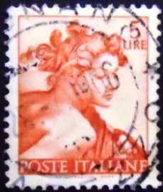 Selo postal da Itália de 1961 Head of naked