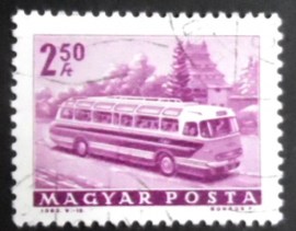 Selo postal da Hungria de 1963 Tourist bus