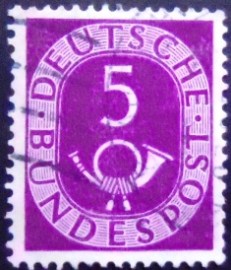 Selo postal da Alemanha de 1951 Digits with Posthorn 5
