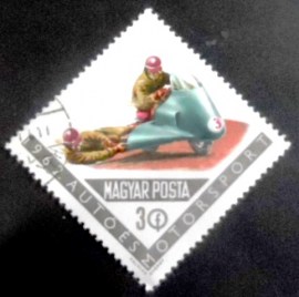 Selo postal da Hungria de 1962 Stunt racing