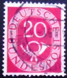 Selo postal da Alemanha de 1951 Digits with Posthorn 20