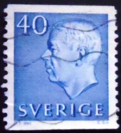Selo postal da Suécia de 1964 King Gustaf VI Adolf 40
